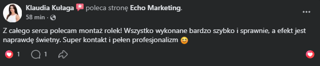 Rekomendacja Klaudii Kaługi: polecam montaż rolek, szybko, sprawnie, efekt świetny